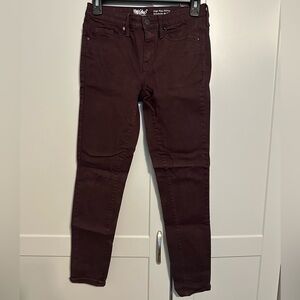 Mossimo Maroon High Rise Skinny Jeans